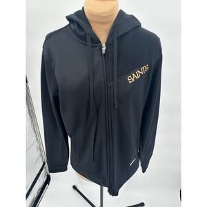 Reebok NFL Saints Full Zip Hoodie Women's Medium Black Embroidered‎ Jacket
